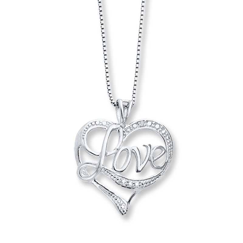 "Love" Heart Necklace Sterling Silver