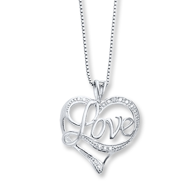 Main Image 1 of &quot;Love&quot; Heart Necklace Sterling Silver