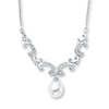 Thumbnail Image 1 of Cultured Pearl Necklace 1/15 ct tw Diamonds Sterling Silver