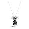 Thumbnail Image 0 of Black Cat Necklace 1/3 ct tw Diamonds 10K White Gold