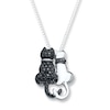 Thumbnail Image 1 of Cat Necklace 1/3 ct tw Black Diamonds Sterling Silver