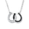 Thumbnail Image 1 of Horseshoe Necklace 1/8 ct tw Diamonds Sterling Silver