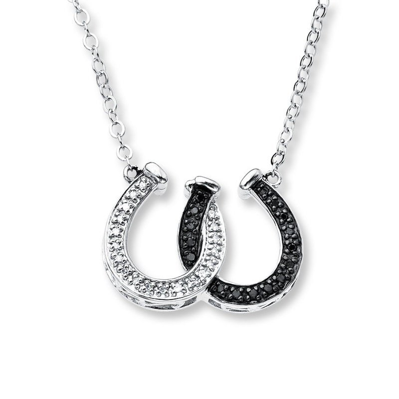 Horseshoe Necklace 1/8 ct tw Diamonds Sterling Silver