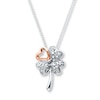 Thumbnail Image 0 of Clover Necklace 1/10 ct tw Diamonds Sterling Silver & 10K Rose Gold