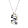 Thumbnail Image 0 of Dragon Necklace 1/8 ct tw Diamonds Sterling Silver & 10K Yellow Gold