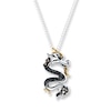 Thumbnail Image 1 of Dragon Necklace 1/8 ct tw Diamonds Sterling Silver & 10K Yellow Gold