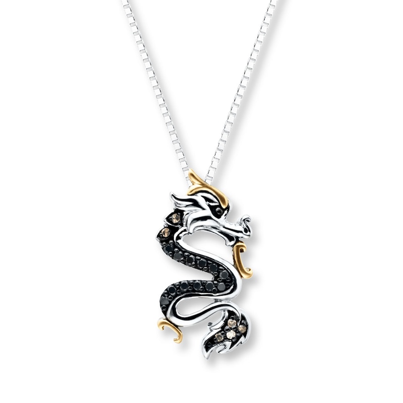 14K Yellow Gold-plated 925 Silver 3D Dragon Pendant with 16 Necklace Jewels Obsession 3D Dragon Necklace 