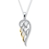 Thumbnail Image 1 of Angel Wing Necklace 1/10 ct tw Diamond Sterling Silver & 10K Yellow Gold