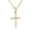 Thumbnail Image 1 of Cross Necklace Diamond Accent 14K Yellow Gold