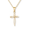 Thumbnail Image 0 of Cross Necklace Diamond Accent 14K Yellow Gold