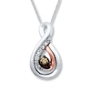 Thumbnail Image 0 of Brown Diamond Necklace 1/6 ct tw Round-cut Sterling Silver