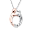 Thumbnail Image 1 of Diamond Necklace 1/20 ct tw Round-cut 10K Two-Tone Gold