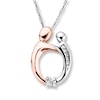 Thumbnail Image 0 of Diamond Necklace 1/20 ct tw Round-cut 10K Two-Tone Gold