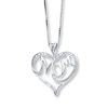 Thumbnail Image 1 of &quot;Mom&quot; Necklace Diamond Accents Sterling Silver 16&quot;