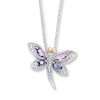 Thumbnail Image 0 of Dragonfly Necklace Amethyst/Iolite Sterling Silver/14K Gold