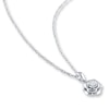 Thumbnail Image 1 of Diamond Flower Necklace 1/20 Carat Round-cut Sterling Silver