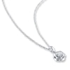 Thumbnail Image 2 of Diamond Flower Necklace 1/20 Carat Round-cut Sterling Silver