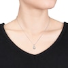 Thumbnail Image 3 of Diamond Flower Necklace 1/20 Carat Round-cut Sterling Silver
