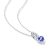 Thumbnail Image 1 of Tanzanite Heart Necklace Diamond Accents 10K White Gold