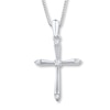 Thumbnail Image 0 of Diamond Cross Necklace 1/10 ct tw Round-cut Sterling Silver 18"