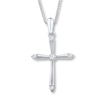 Thumbnail Image 1 of Diamond Cross Necklace 1/10 ct tw Round-cut Sterling Silver 18&quot;