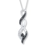 Black/White Diamond Necklace 1/4 ct tw Sterling Silver 18"
