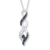 Thumbnail Image 1 of Black/White Diamond Necklace 1/4 ct tw Sterling Silver 18&quot;
