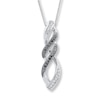 Thumbnail Image 1 of Black/White Diamond Necklace 1/10 ct tw Sterling Silver 18&quot;