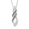 Thumbnail Image 0 of Black/White Diamond Necklace 1/10 ct tw Sterling Silver 18"