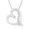 Thumbnail Image 1 of Diamond Heart Necklace 1/20 ct tw Round-cut Sterling Silver 18&quot;