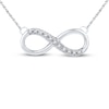 Diamond Infinity Necklace 1/20 ct tw Round-cut 10K White Gold 18"