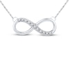 Thumbnail Image 1 of Diamond Infinity Necklace 1/20 ct tw Round-cut 10K White Gold 18&quot;