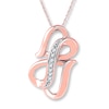 Thumbnail Image 1 of Heart/Infinity Necklace Diamond Accents 10K Rose Gold 18"