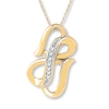 Heart/Infinity Necklace Diamond Accents 10K Yellow Gold 18"