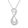 Thumbnail Image 1 of Diamond Infinity Necklace 1/8 carat tw Sterling Silver