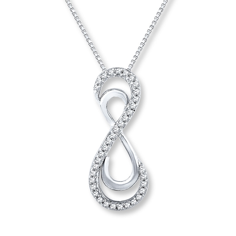 Diamond Infinity Necklace 1/8 carat tw Sterling Silver/10K Gold 18"