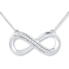 Diamond Infinity Necklace 1/10 ct tw Round-cut Sterling Silver 18"