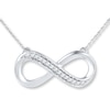 Thumbnail Image 1 of Diamond Infinity Necklace 1/10 ct tw Round-cut Sterling Silver 18&quot;