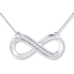 Diamond Infinity Necklace 1/10 ct tw Round-cut Sterling Silver 18"