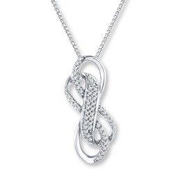 Double Infinity Necklace 1/5 ct tw Diamonds Sterling Silver 18&quot;