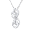 Thumbnail Image 0 of Double Infinity Necklace 1/10 ct tw Diamonds Sterling Silver