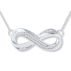 Diamond Infinity Necklace 1/10 ct tw Round-cut Sterling Silver