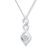 Thumbnail Image 0 of Diamond Necklace 1/10 ct tw Round-cut 10K White Gold