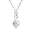 Thumbnail Image 1 of Diamond Necklace 1/10 ct tw Round-cut 10K White Gold