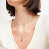 Thumbnail Image 2 of Blue & White Diamond Necklace 1/6 ct tw Sterling Silver & 10K Rose Gold