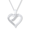 Thumbnail Image 0 of Heart Necklace Diamond Accents Sterling Silver