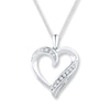 Thumbnail Image 1 of Diamond Heart Necklace 1/10 ct tw Round-cut Sterling Silver
