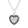 Thumbnail Image 1 of Heart Necklace Diamond Accents Sterling Silver