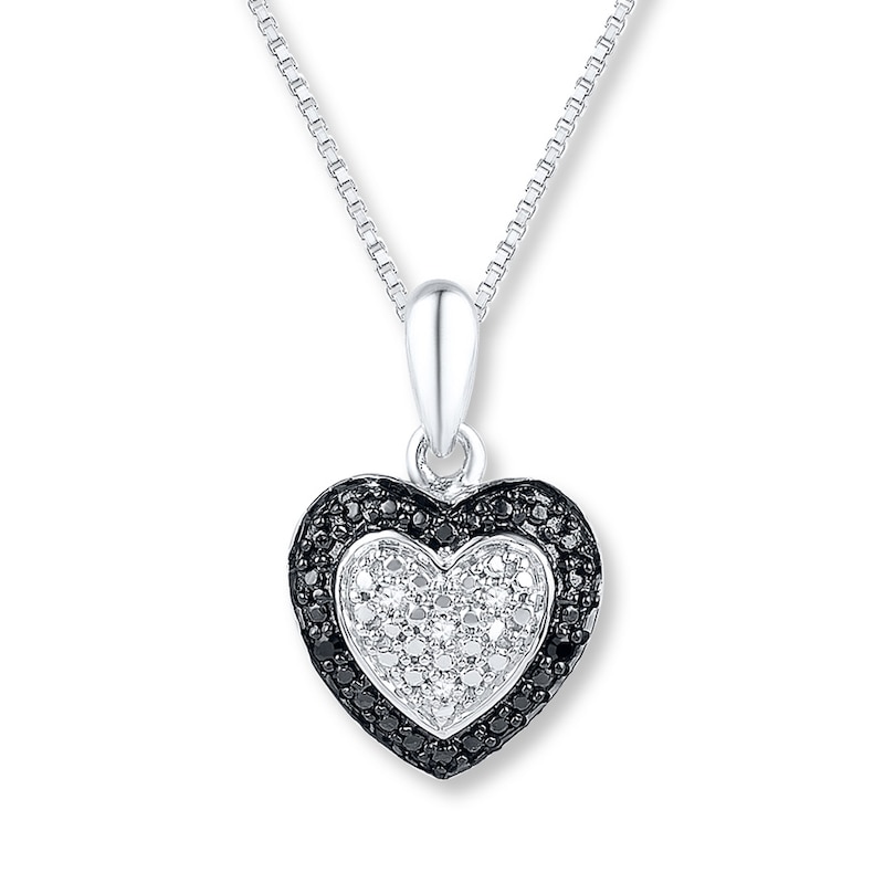 Main Image 1 of Heart Necklace Diamond Accents Sterling Silver