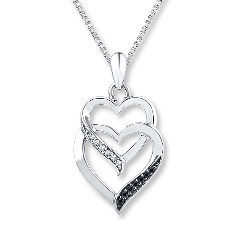Main Image 1 of Black & White Diamonds 1/15 ct tw Necklace Sterling Silver